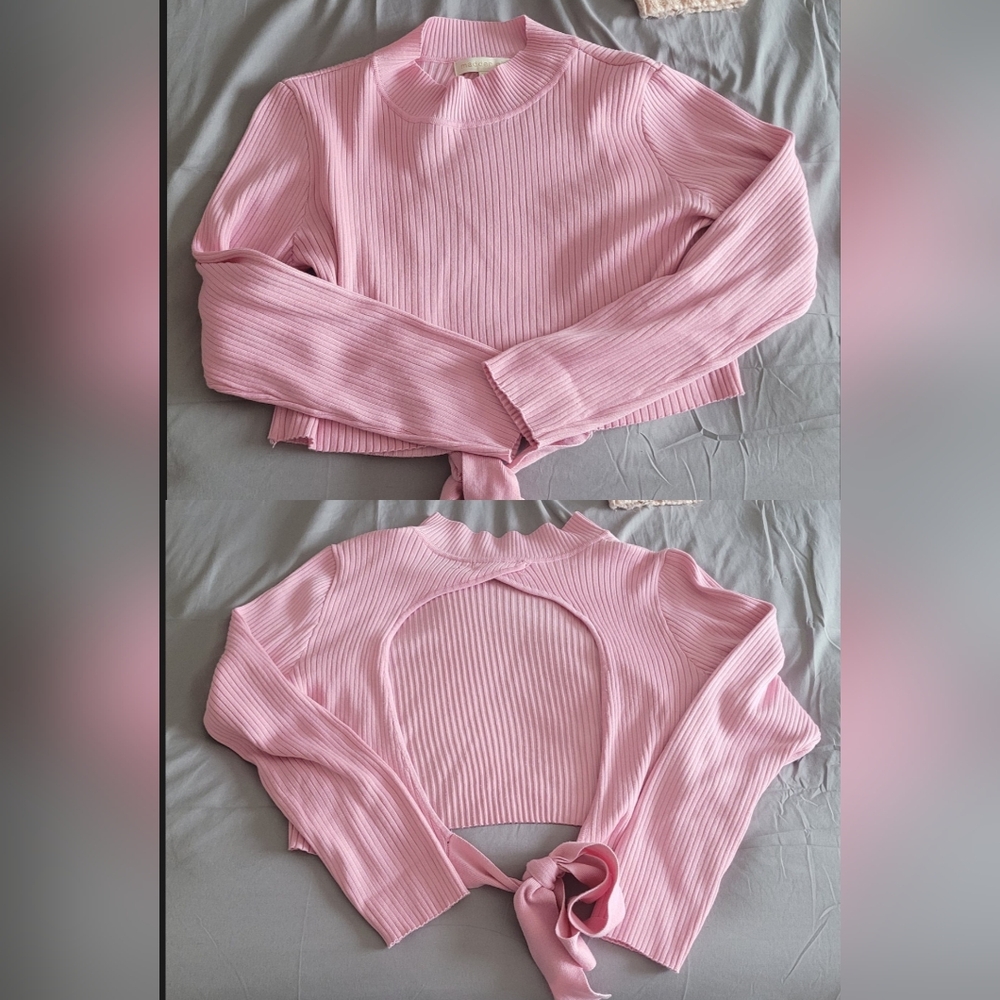 Madden Girl Pink Ribbed Crop Top
